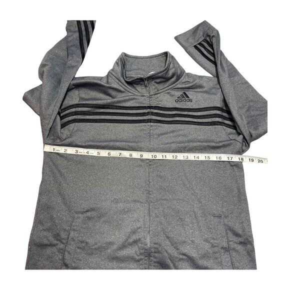 Adidas Track Jacket Boys Large (14/16) Gray 100% Polyester Performance Full-Zip - Picture 6 of 8